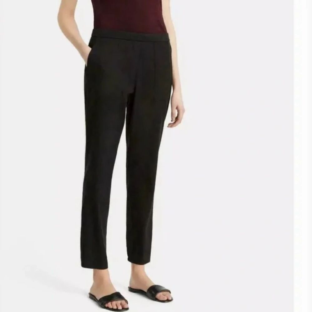 Theory Northsound Linen Jogger In Soft Crunch Linen - Black 6